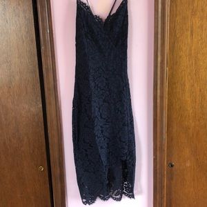 Navy Blue Lace Bodycon Dress